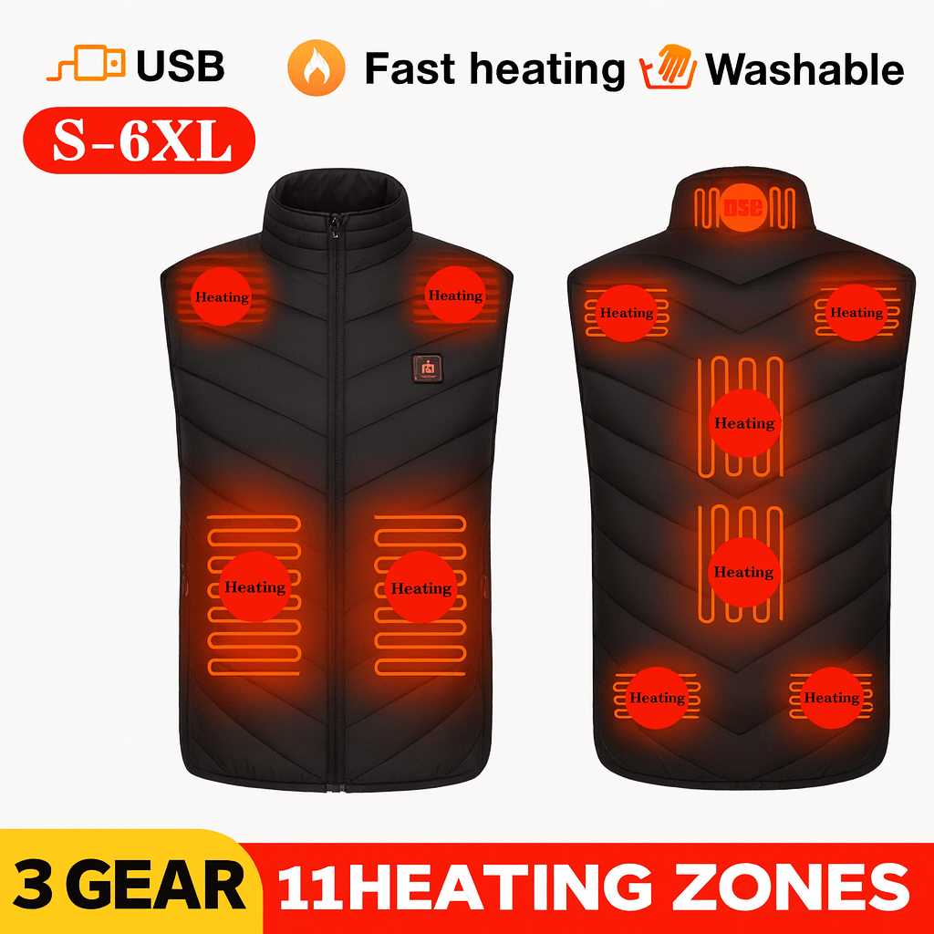 Gilet chauffant unisexe