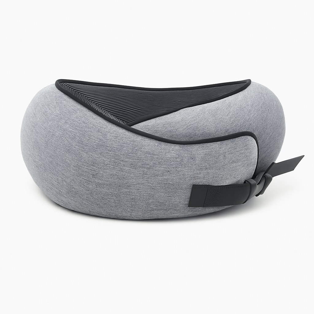 Almohada de viaje para el cuello de espuma viscoelástica TRVL+