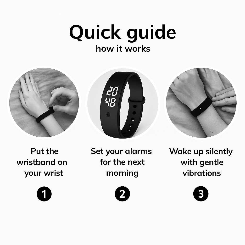 Smart Clock Bracelet With Vibration Alarm Reminder