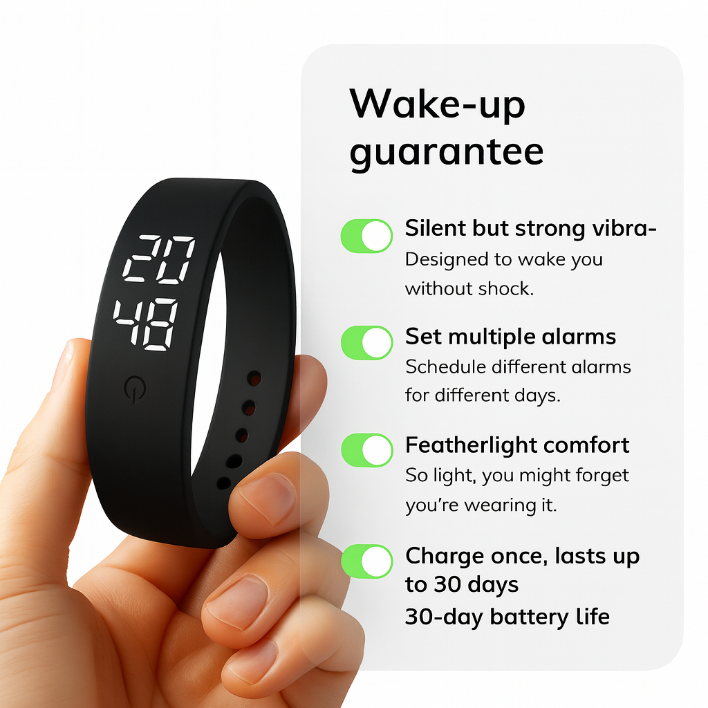 Smart Clock Bracelet With Vibration Alarm Reminder