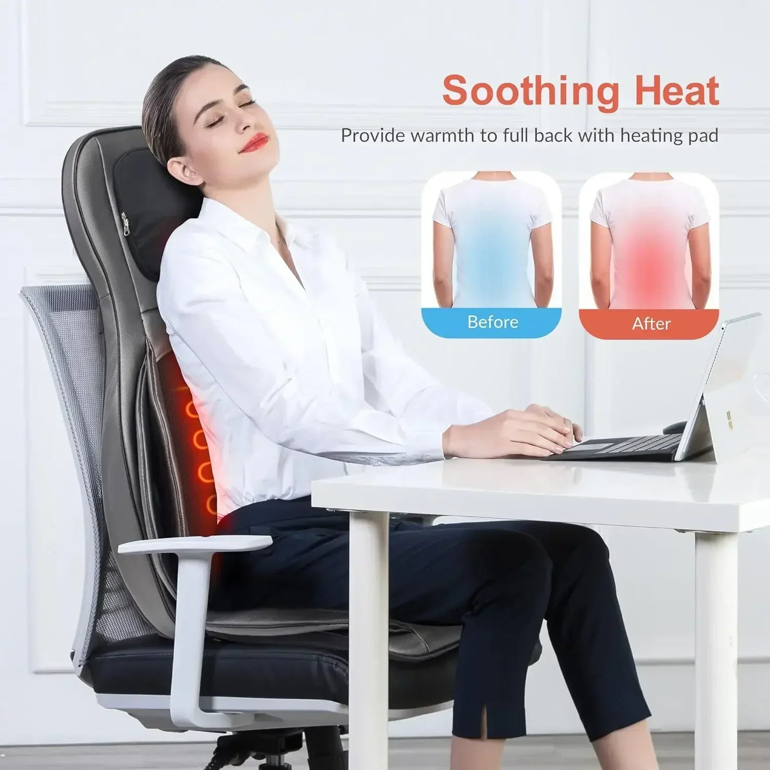 Masajeador de cuello y espalda Shiatsu con calor