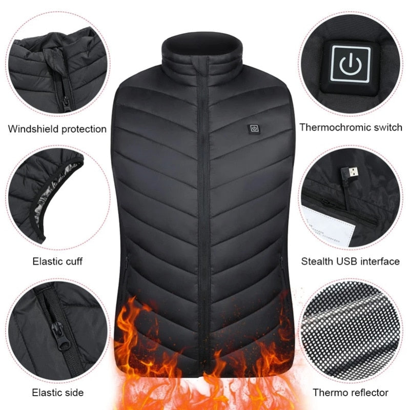 Gilet chauffant unisexe