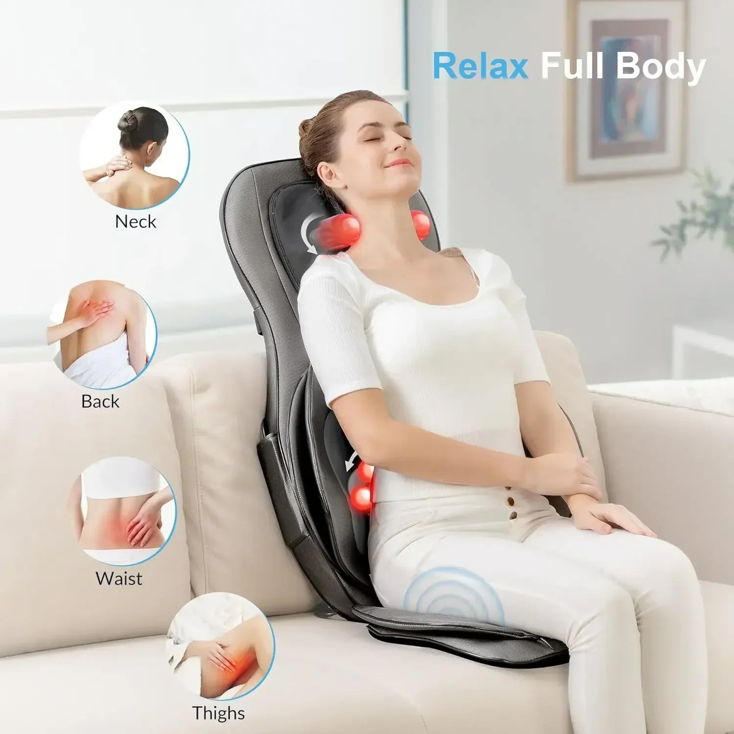 Masajeador de cuello y espalda Shiatsu con calor