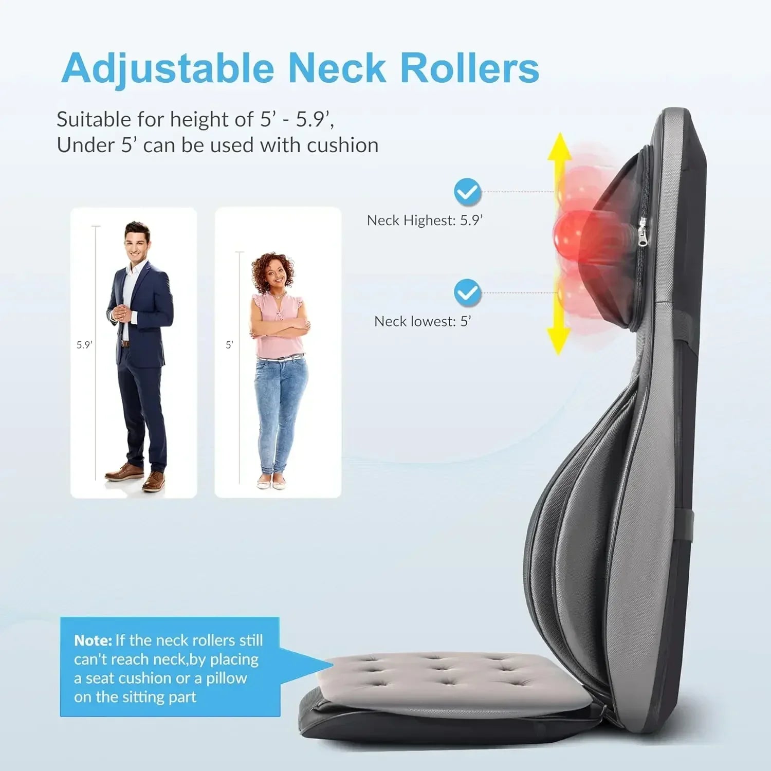 Masajeador de cuello y espalda Shiatsu con calor