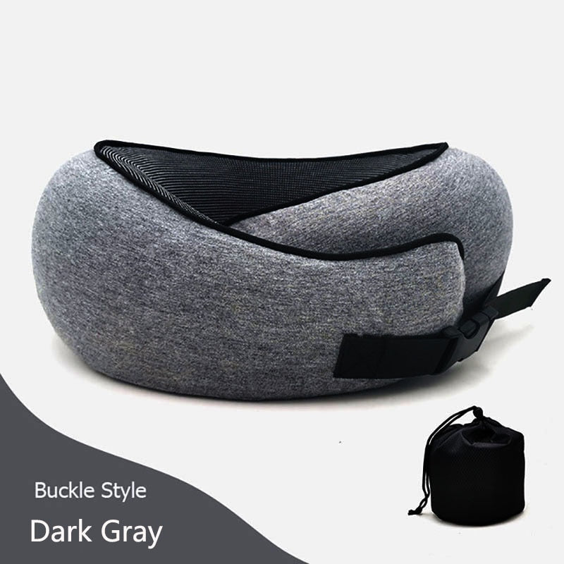 Almohada de viaje para el cuello de espuma viscoelástica TRVL+