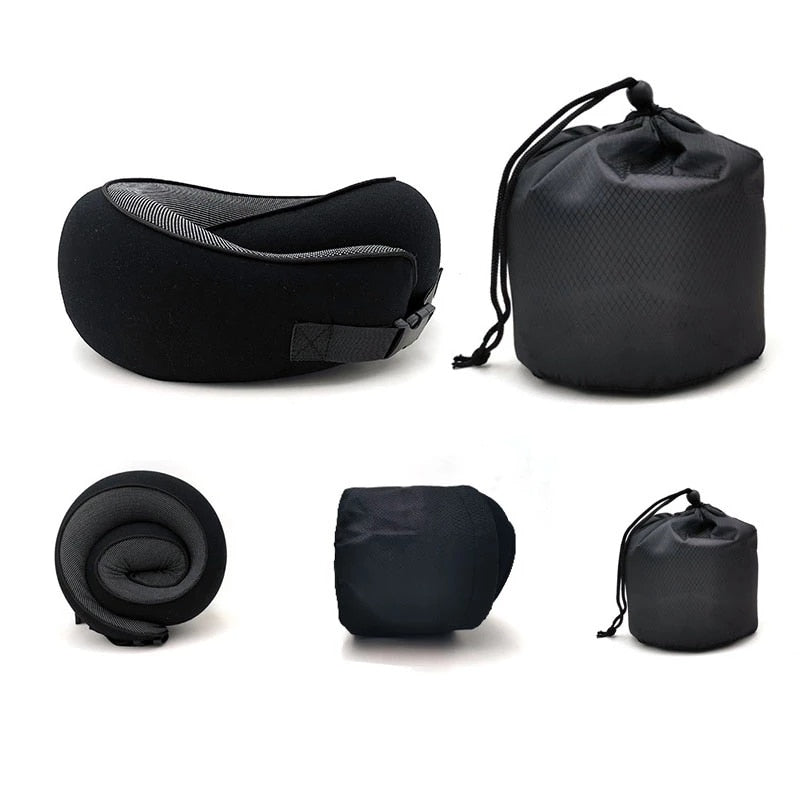 Almohada de viaje para el cuello de espuma viscoelástica TRVL+