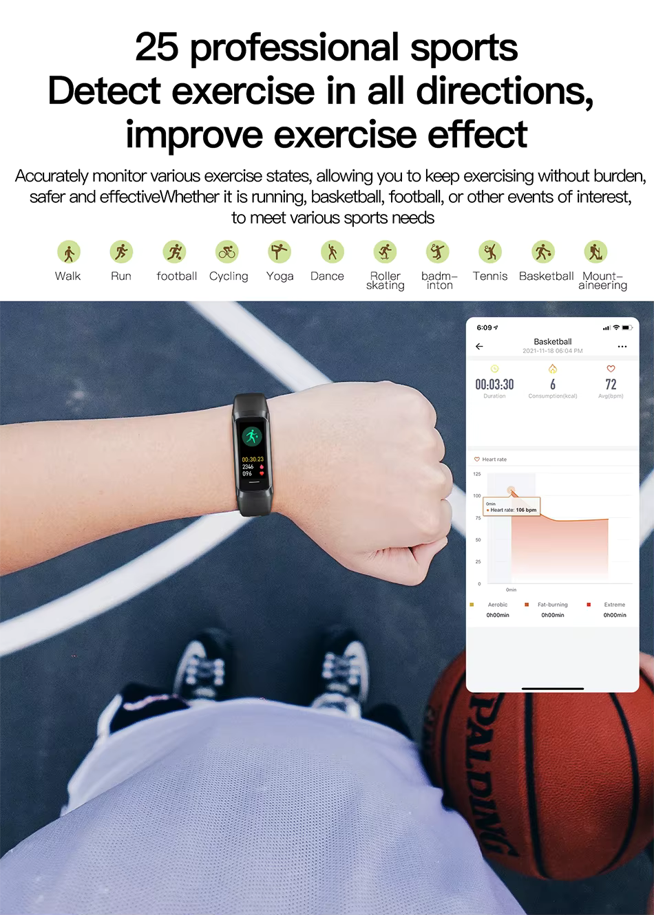 AMOLED Smart Watch – Health Tracking, 25 Sport Modes & Message Alerts