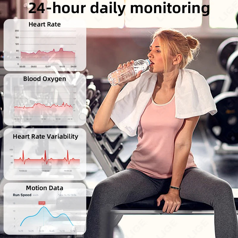 Ultra-Slim Smartwatch-Style Fitness Bracelet — HRV, SpO₂ & Sleep