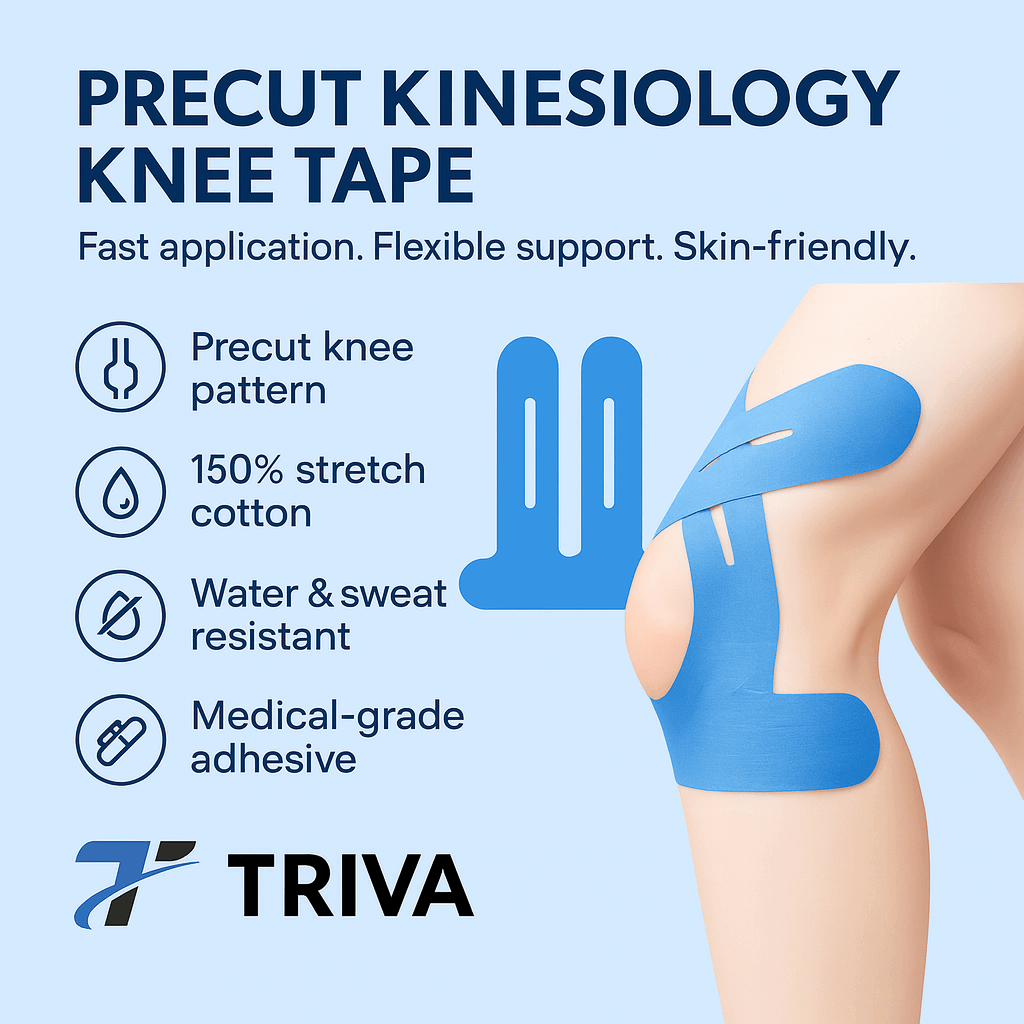 10 cintas kinesiológicas precortadas para rodillas