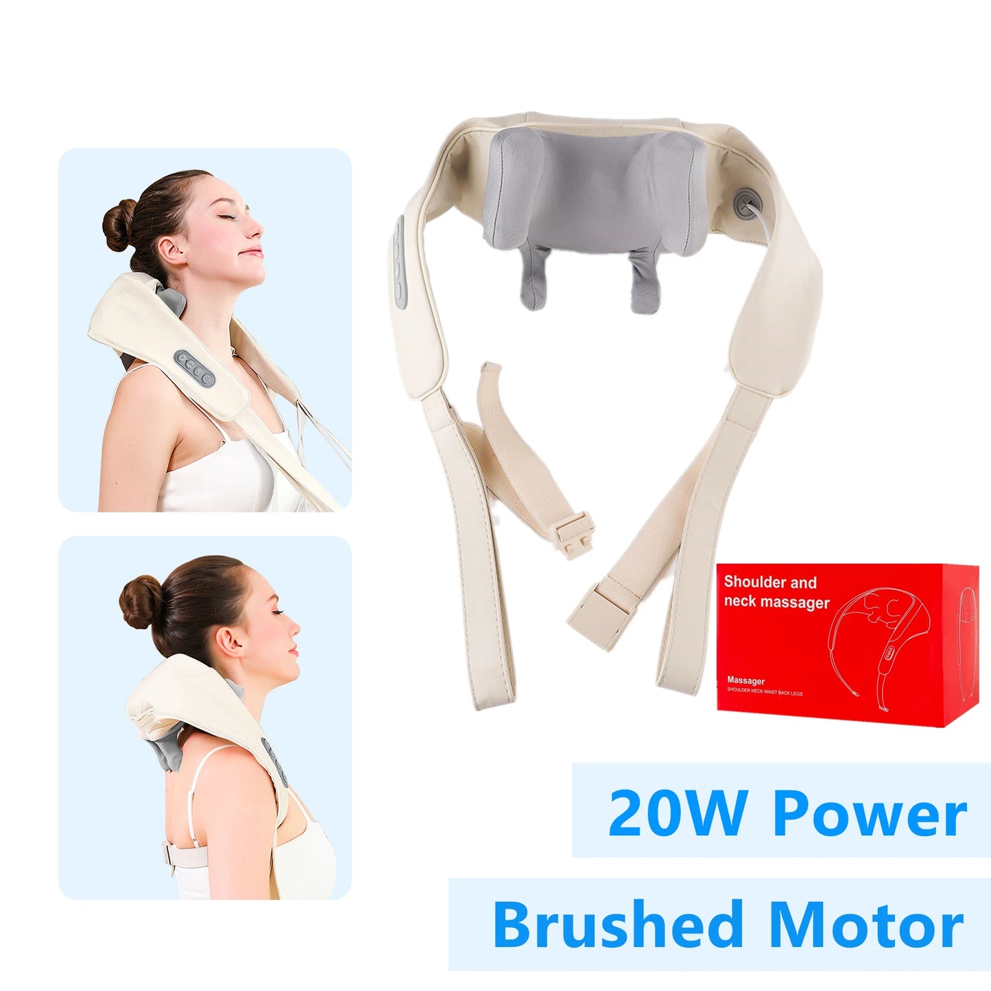 Neck, Shoulder & Back Kneading Massager (26W Brushless / 20W Brushed)