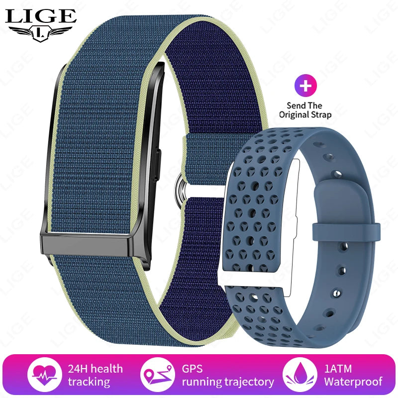No-Screen Sports Fitness Bracelet — All-Day HR, SpO₂ & Blood Pressure (1ATM, 20–30-Day Battery)