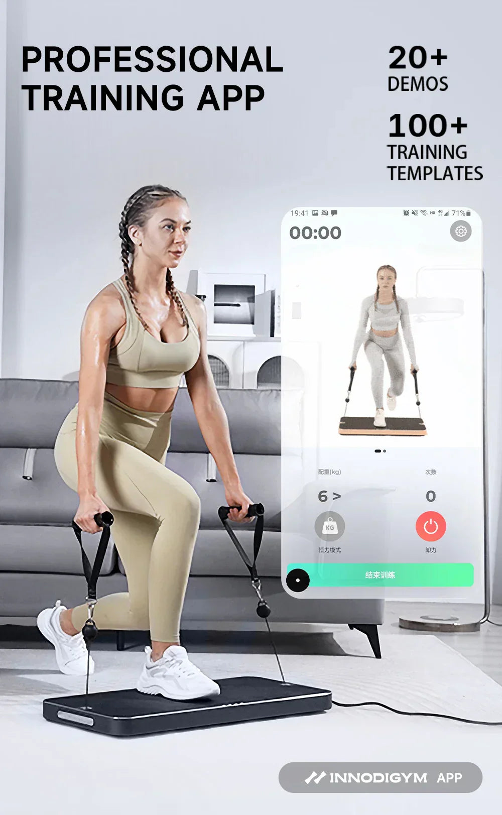 Gimnasio inteligente todo en uno para ejercicios de fitness en casa