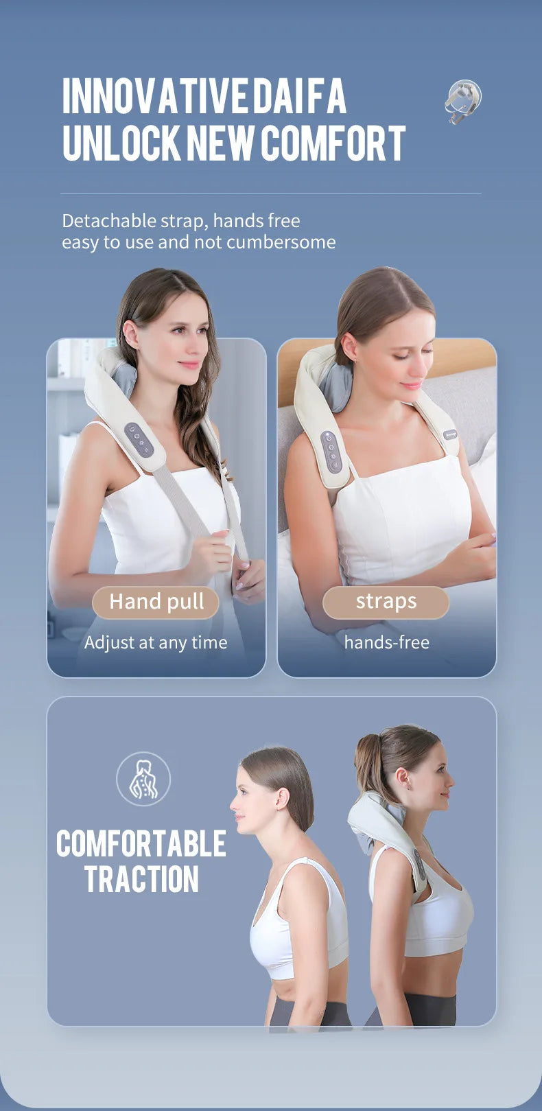 Neck, Shoulder & Back Kneading Massager (26W Brushless / 20W Brushed)