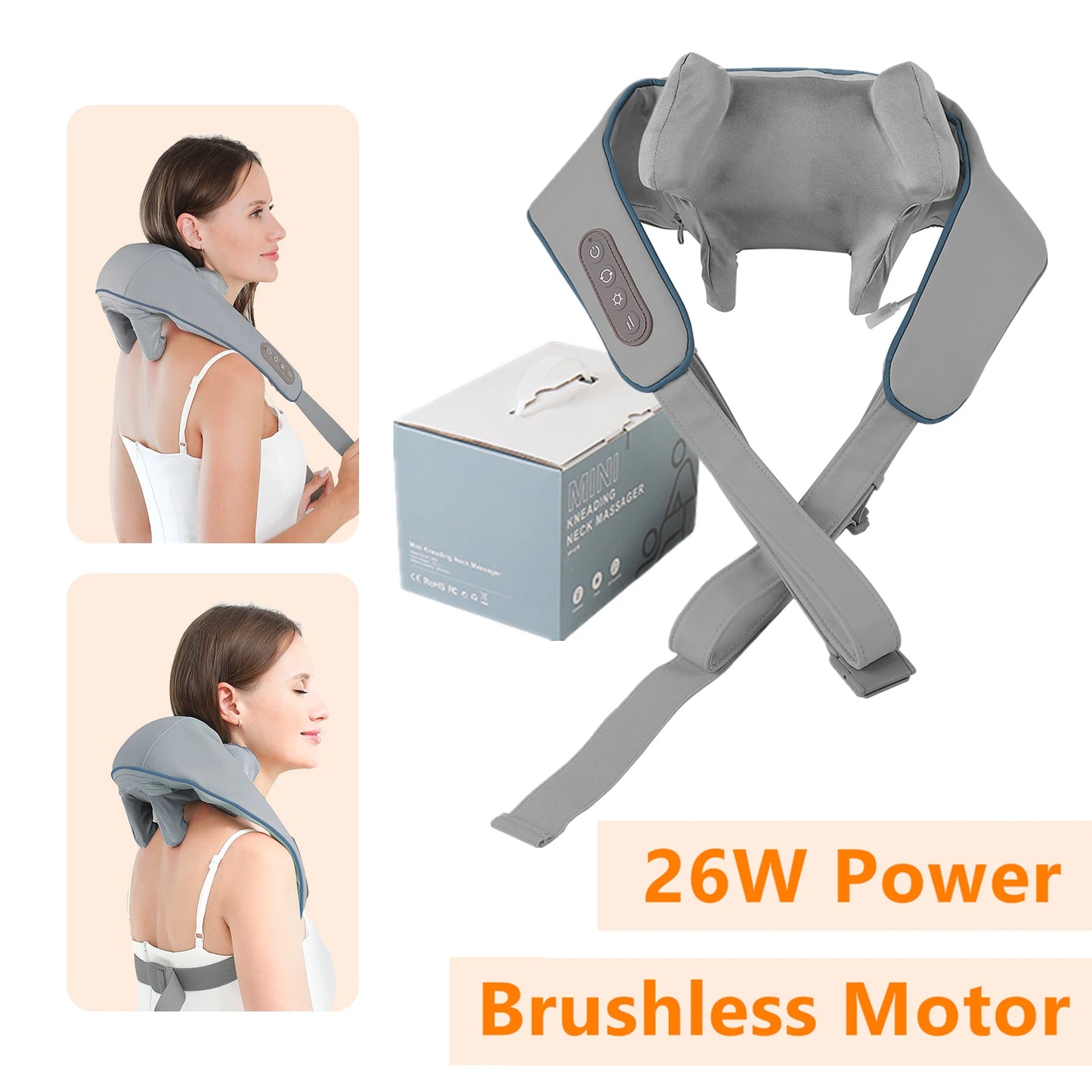 Neck, Shoulder & Back Kneading Massager (26W Brushless / 20W Brushed)