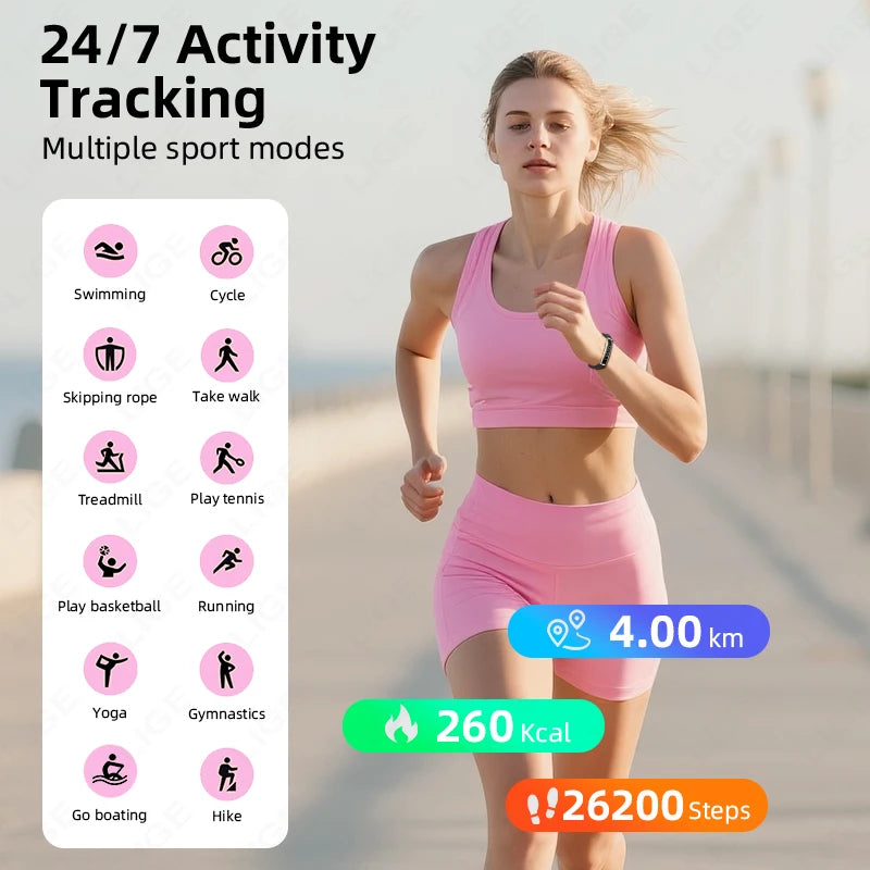 Ultra-Slim Smartwatch-Style Fitness Bracelet — HRV, SpO₂ & Sleep
