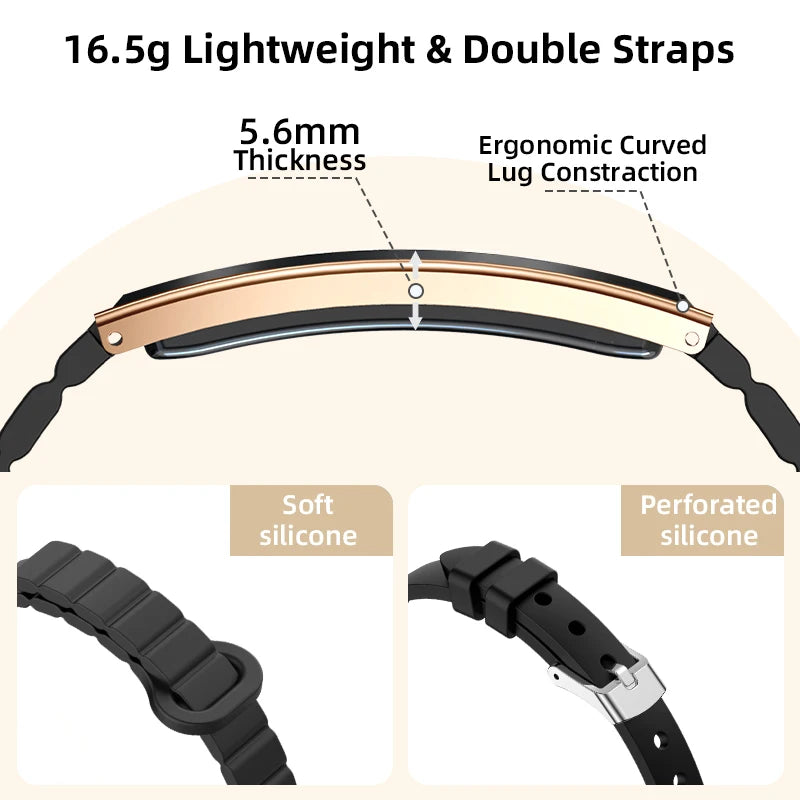 Ultra-Slim Smartwatch-Style Fitness Bracelet — HRV, SpO₂ & Sleep