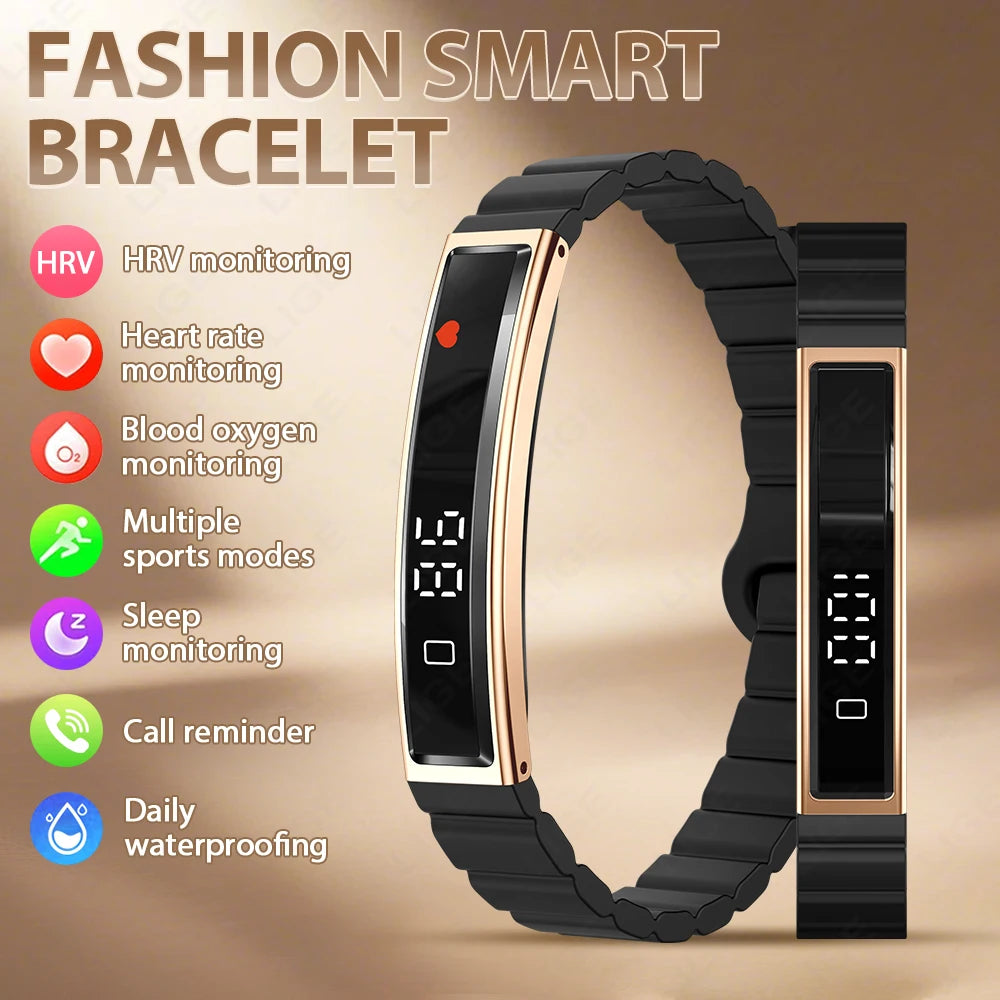 Slim bracelet with daily waterproofing, sleep and sport mode callouts